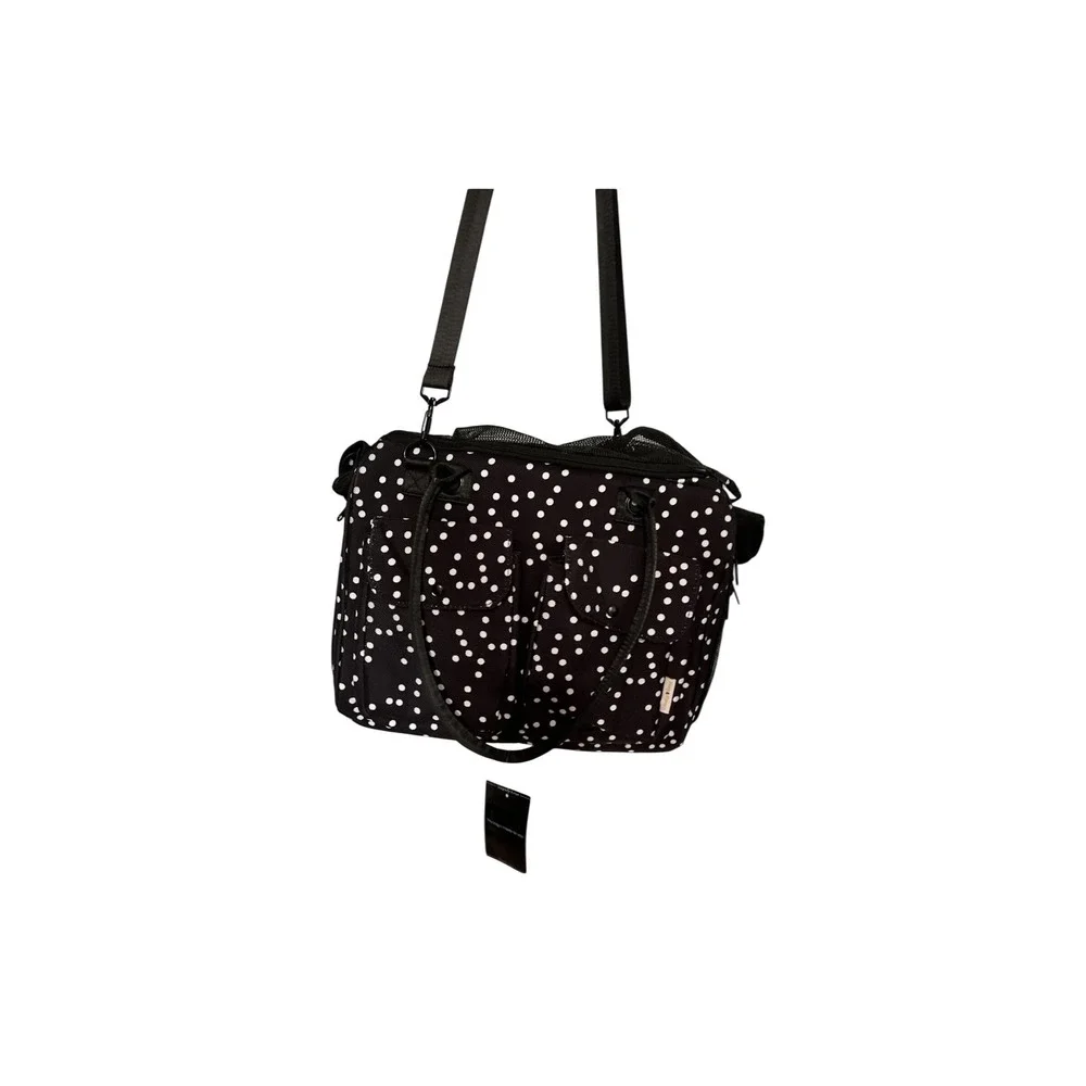Bang Carsen Fashion Pet Carrier Bag Black White Polka Dot‎ Travel Tote NWT